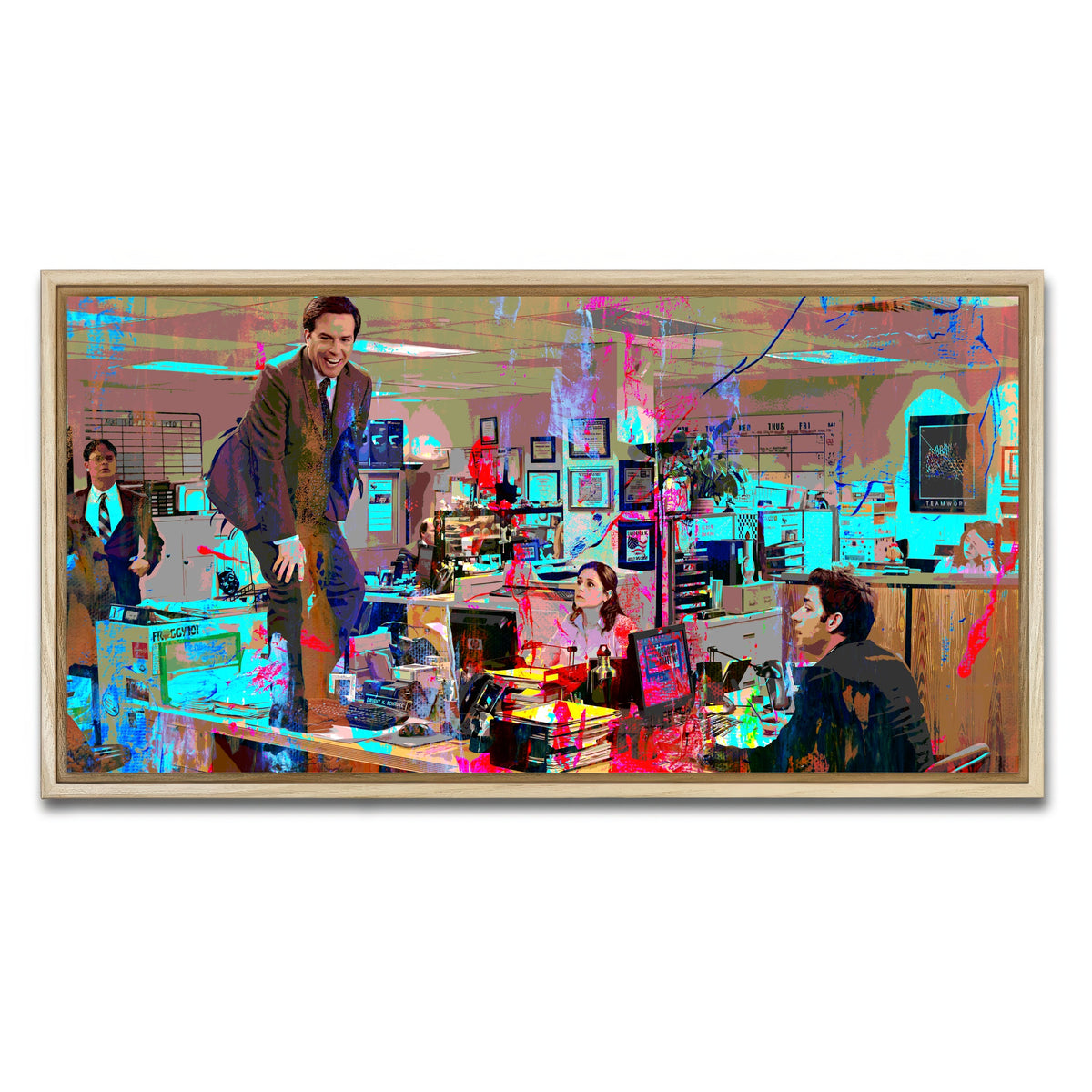 AUTO-MOCKUP WHITE | Andy - The Office | 1 Piece | Natural Framed Canvas | group=2x1