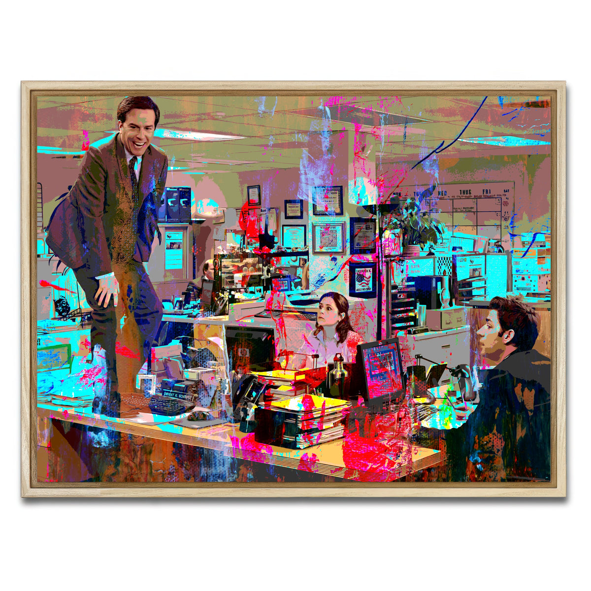 AUTO-MOCKUP WHITE | Andy - The Office | 1 Piece | Natural Framed Canvas | group=4x3