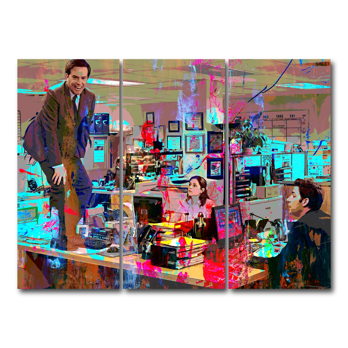 AUTO-MOCKUP WHITE | Andy - The Office | 3 Piece | Gallery Wrap Canvas | group=8x18