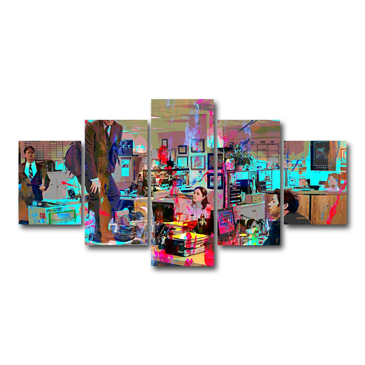 AUTO-MOCKUP WHITE | Andy - The Office | 5 Piece | Gallery Wrap Canvas | group=5_short