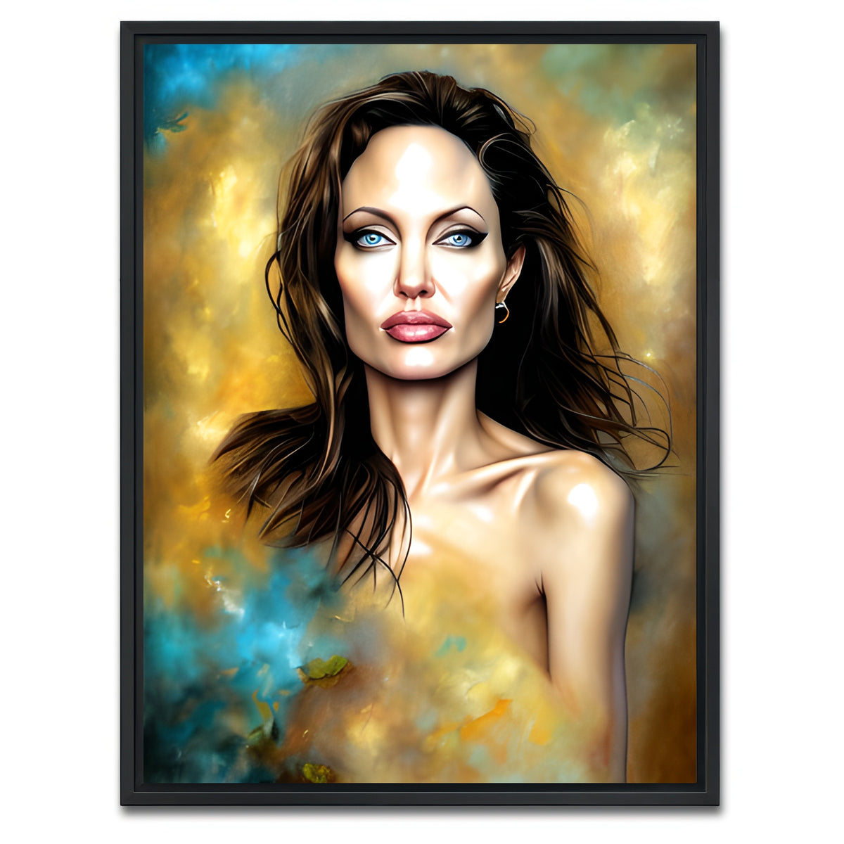 AUTO-MOCKUP WHITE | Angelina Jolie | 1 Piece | Black Framed Canvas | group=3x4