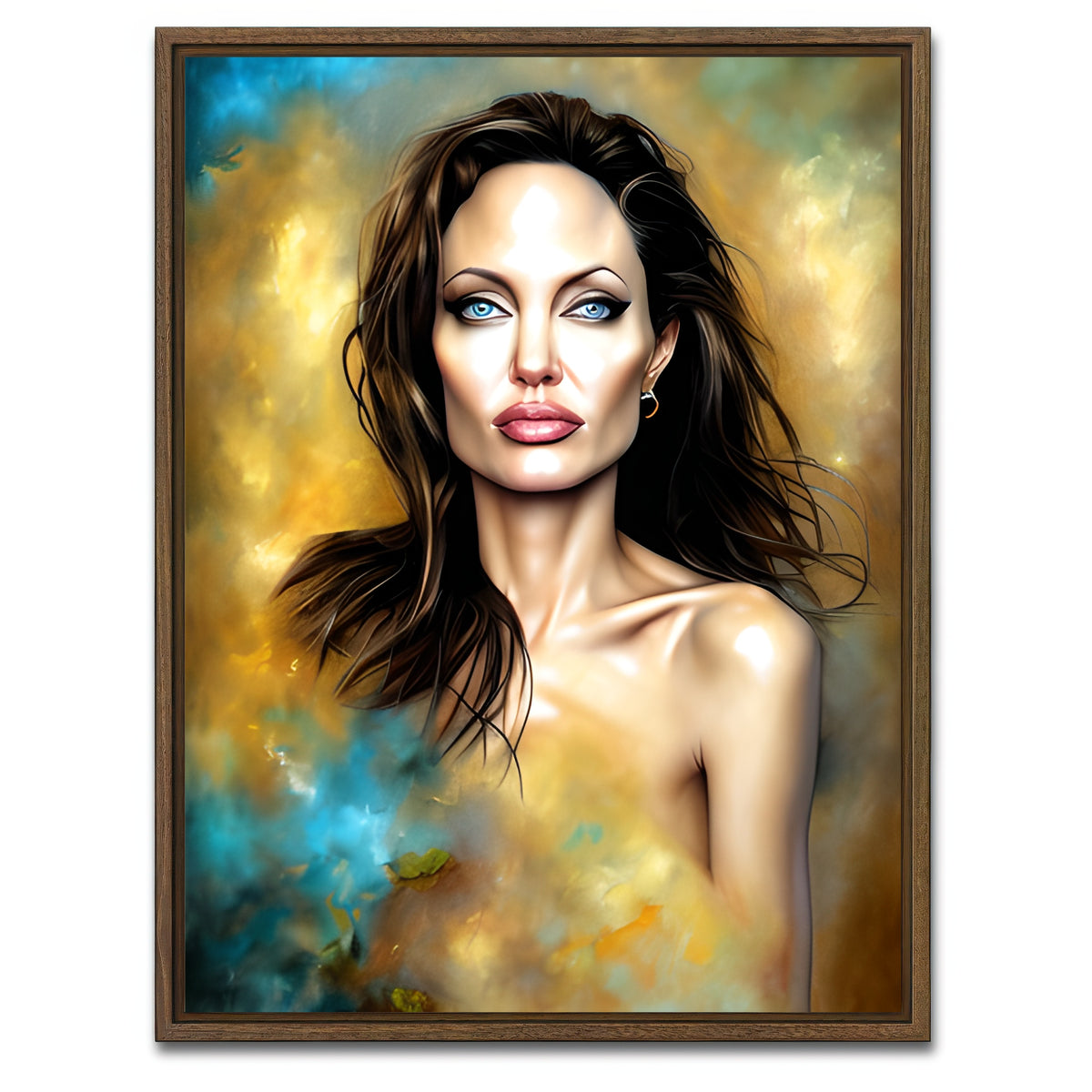 AUTO-MOCKUP WHITE | Angelina Jolie | 1 Piece | Walnut Framed Canvas | group=3x4