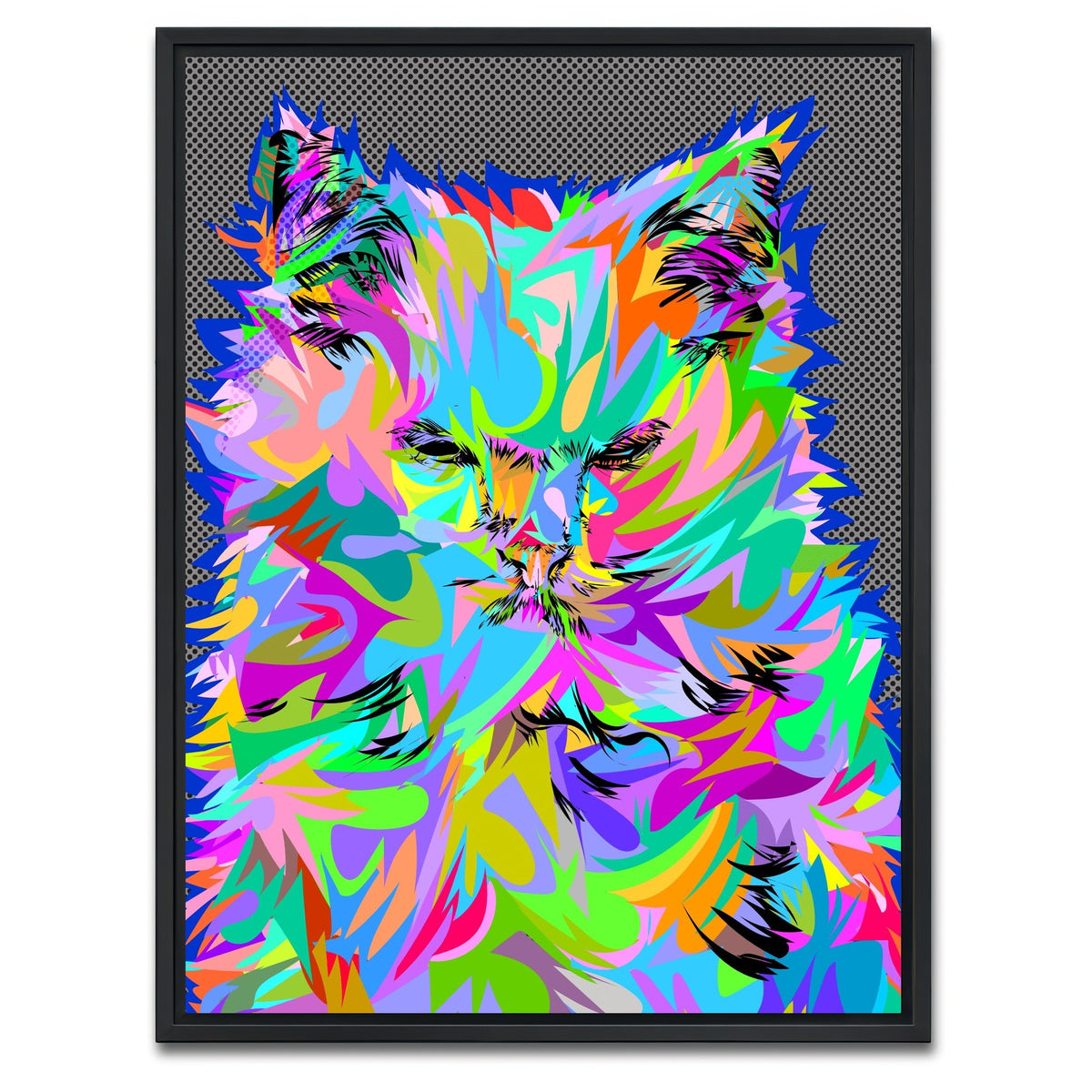 AUTO-MOCKUP WHITE | Angry Cat | 1 Piece | Black Framed Canvas | group=3x4