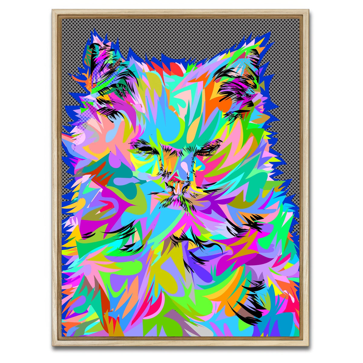 AUTO-MOCKUP WHITE | Angry Cat | 1 Piece | Natural Framed Canvas | group=3x4