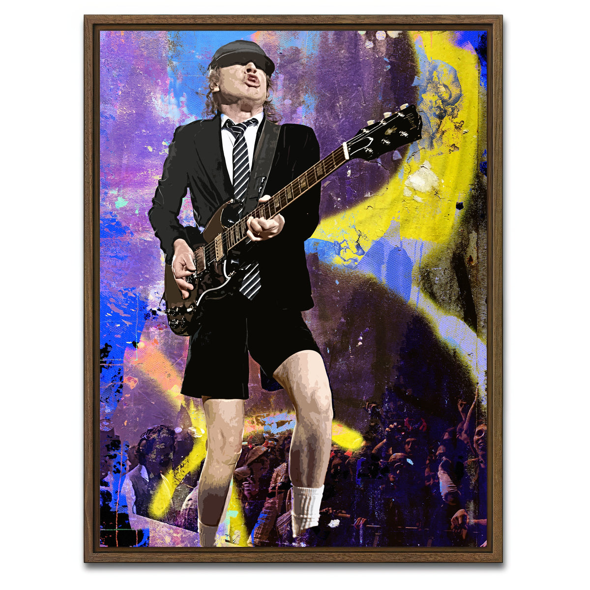 AUTO-MOCKUP WHITE | Angus Young | 1 Piece | Walnut Framed Canvas | group=3x4
