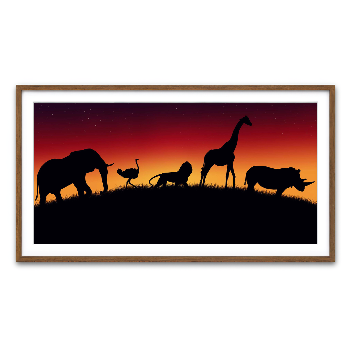 Framed Print 2x1 Walnut