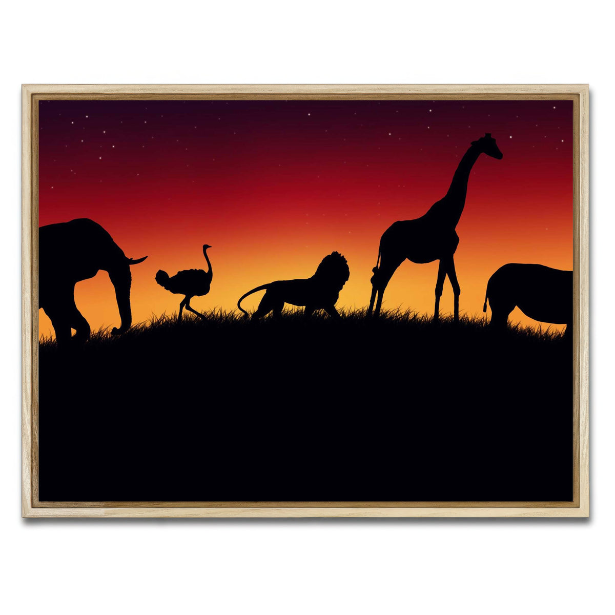AUTO-MOCKUP WHITE | Animals of Africa | 1 Piece | Natural Framed Canvas | group=4x3