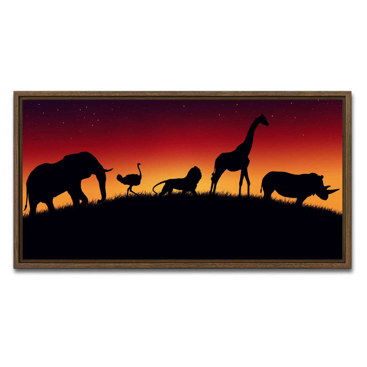 AUTO-MOCKUP WHITE | Animals of Africa | 1 Piece | Walnut Framed Canvas | group=2x1