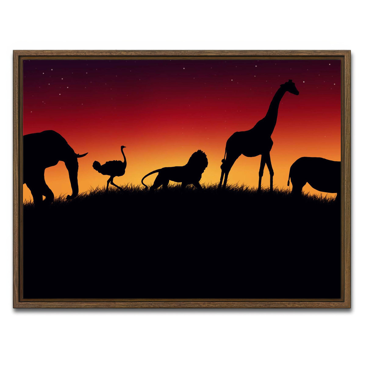 AUTO-MOCKUP WHITE | Animals of Africa | 1 Piece | Walnut Framed Canvas | group=4x3