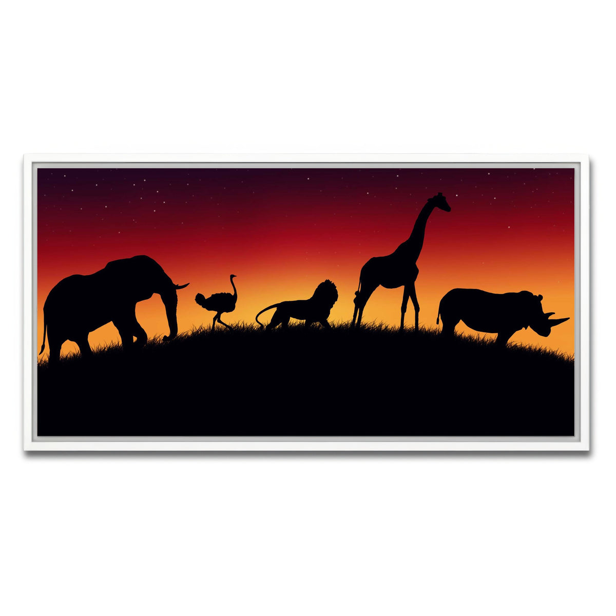 AUTO-MOCKUP WHITE | Animals of Africa | 1 Piece | White Framed Canvas | group=2x1