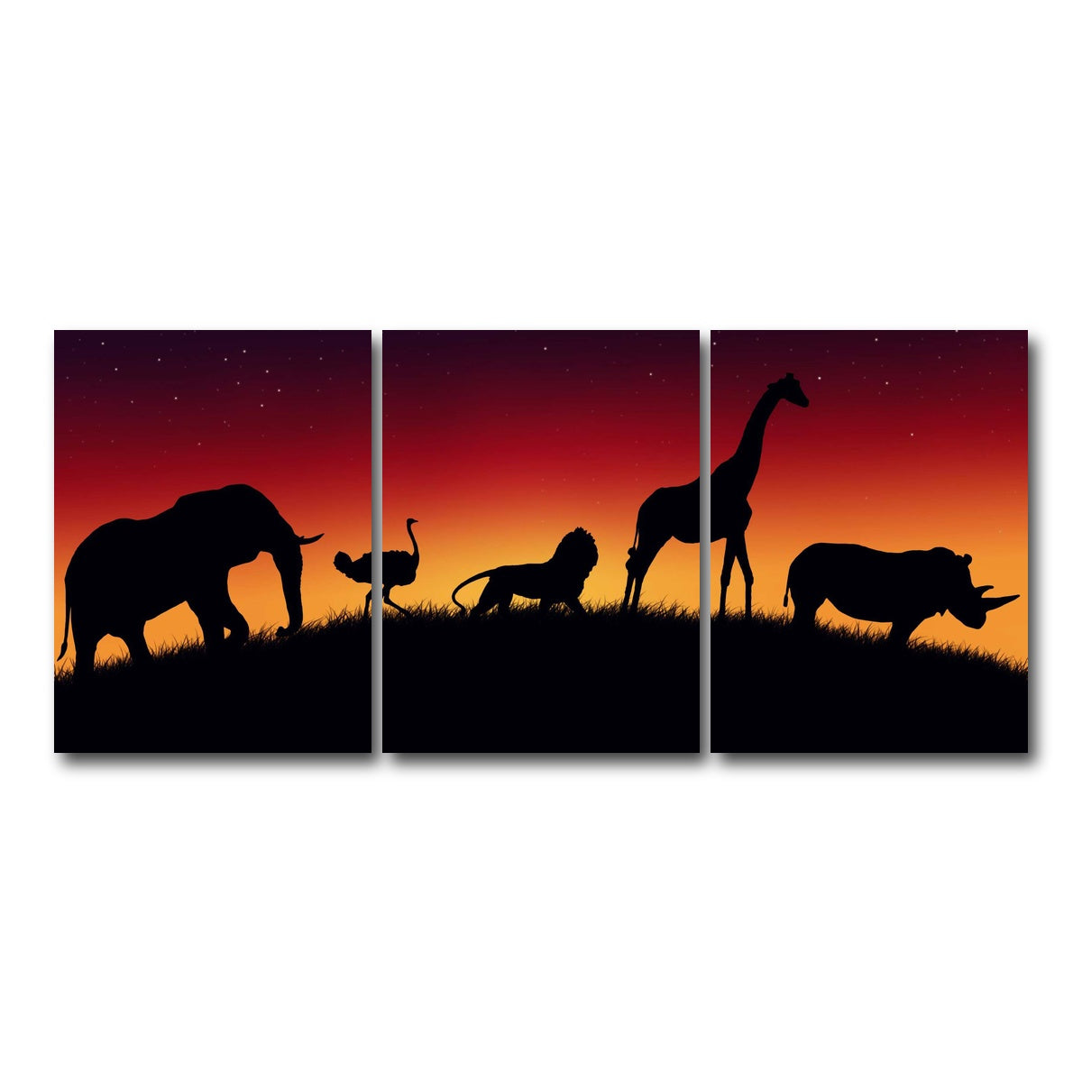 AUTO-MOCKUP WHITE | Animals of Africa | 3 Piece | Gallery Wrap Canvas | group=18x24
