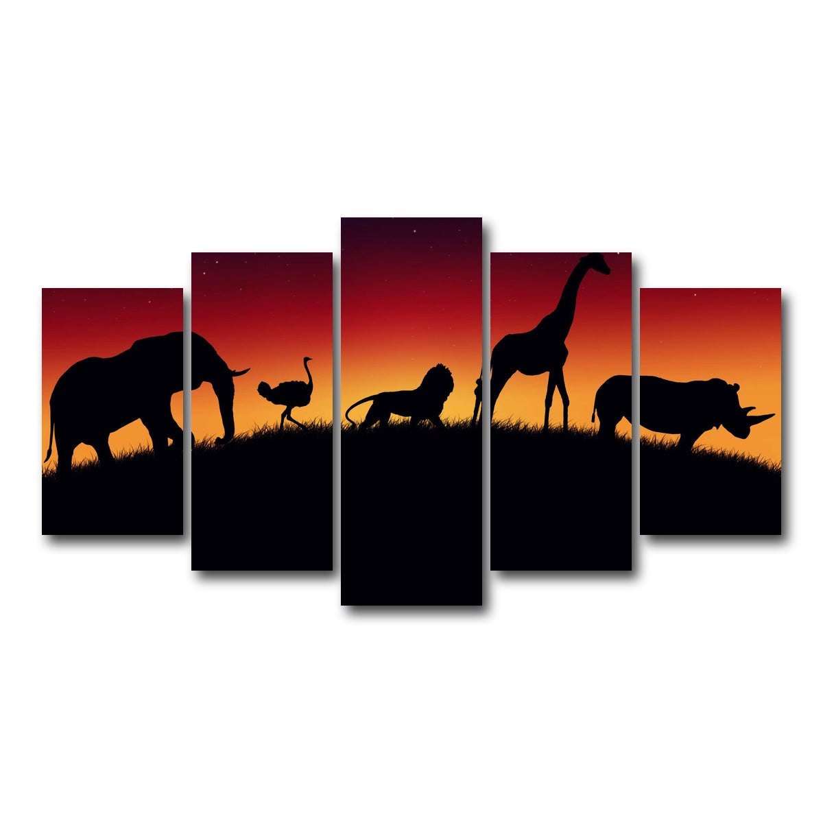 AUTO-MOCKUP WHITE | Animals of Africa | 5 Piece | Gallery Wrap Canvas | group=5_normal