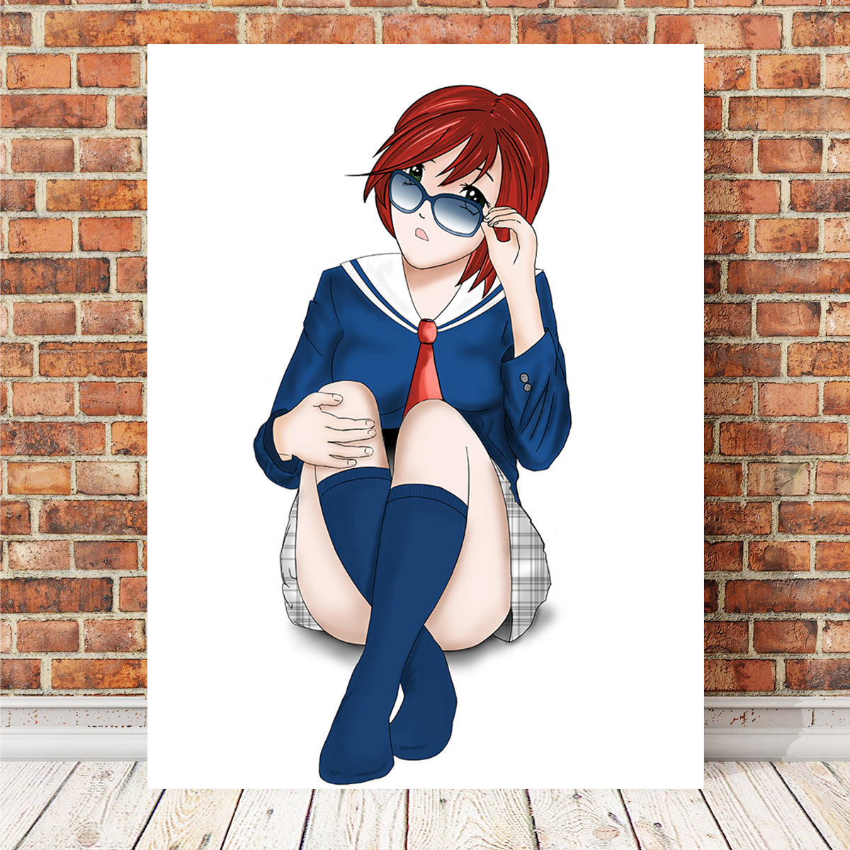Anime School Girl Wall Art