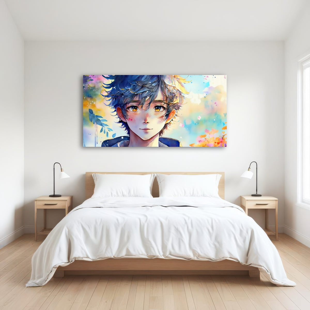 AUTO-MOCKUP ROOM | Anime Boy Watercolor