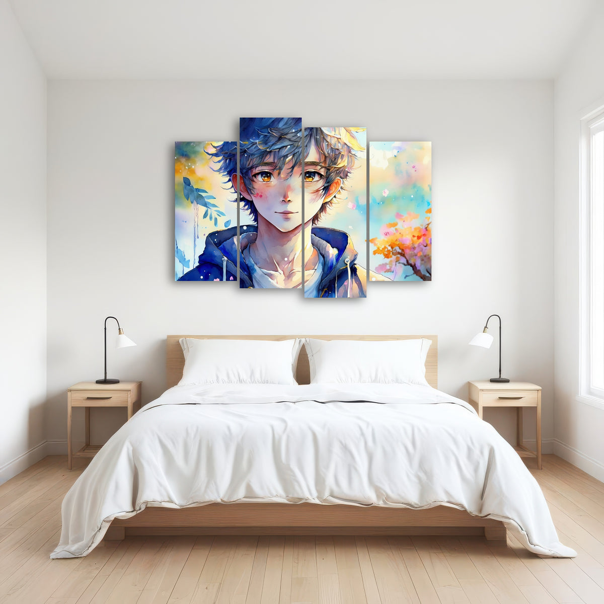 AUTO-MOCKUP ROOM | Anime Boy Watercolor