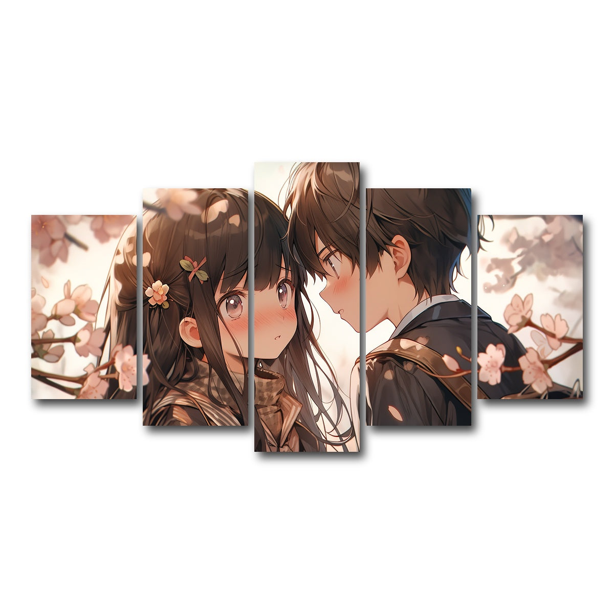 AUTO-MOCKUP WHITE | Anime Couple | 5 Piece | Gallery Wrap Canvas | group=5_normal