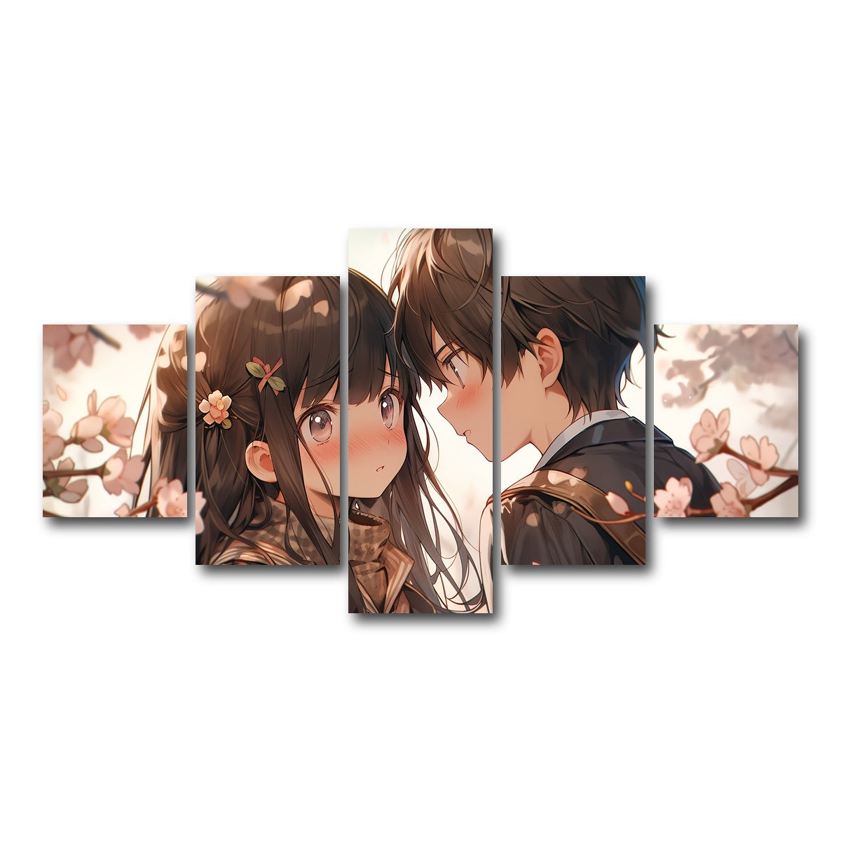 AUTO-MOCKUP WHITE | Anime Couple | 5 Piece | Gallery Wrap Canvas | group=5_short