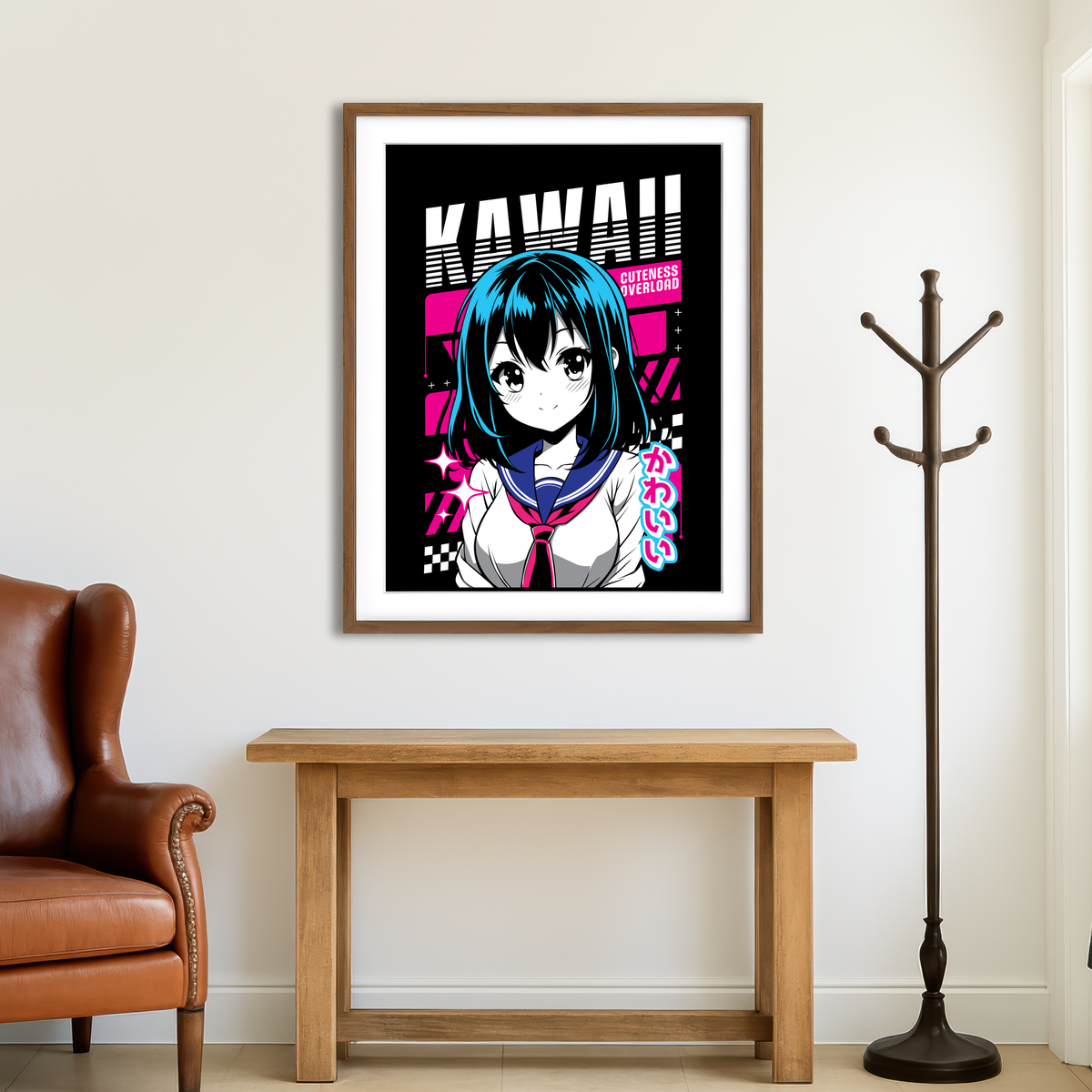 AUTO-MOCKUP ROOM | Anime Girl Poster Wall Art