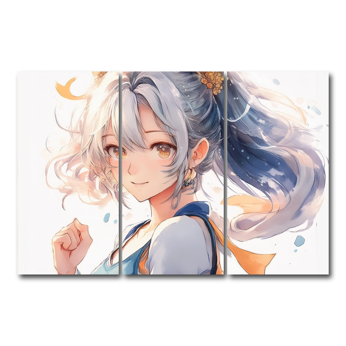 AUTO-MOCKUP WHITE | Anime Girl White | 3 Piece | Gallery Wrap Canvas | group=12x24