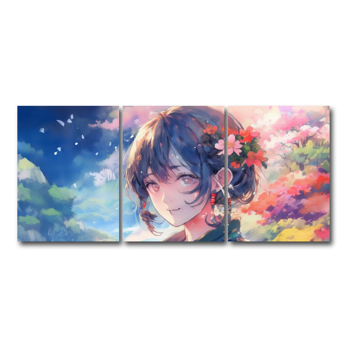 AUTO-MOCKUP WHITE | Anime Lady | 3 Piece | Gallery Wrap Canvas | group=18x24