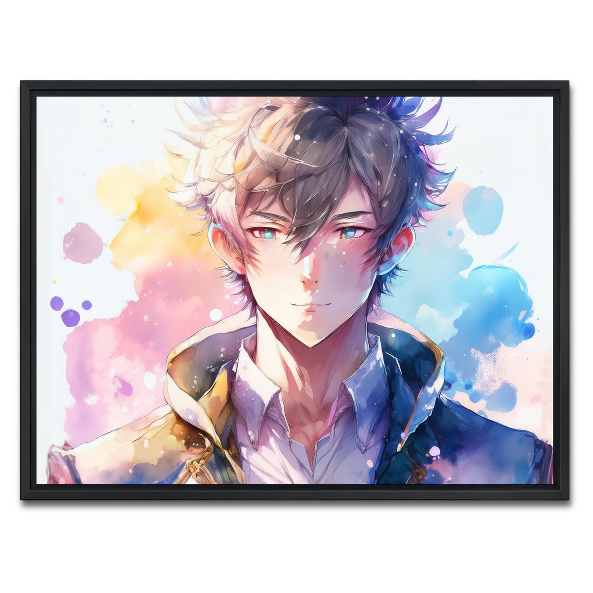 AUTO-MOCKUP WHITE | Anime Man | 1 Piece | Black Framed Canvas | group=4x3