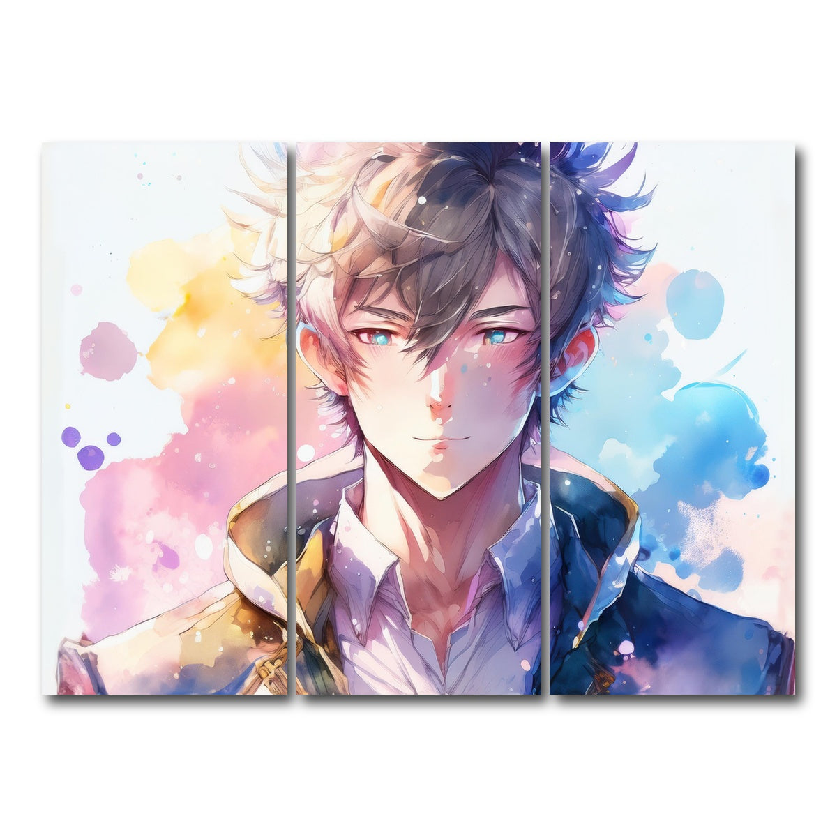 AUTO-MOCKUP WHITE | Anime Man | 3 Piece | Gallery Wrap Canvas | group=8x18