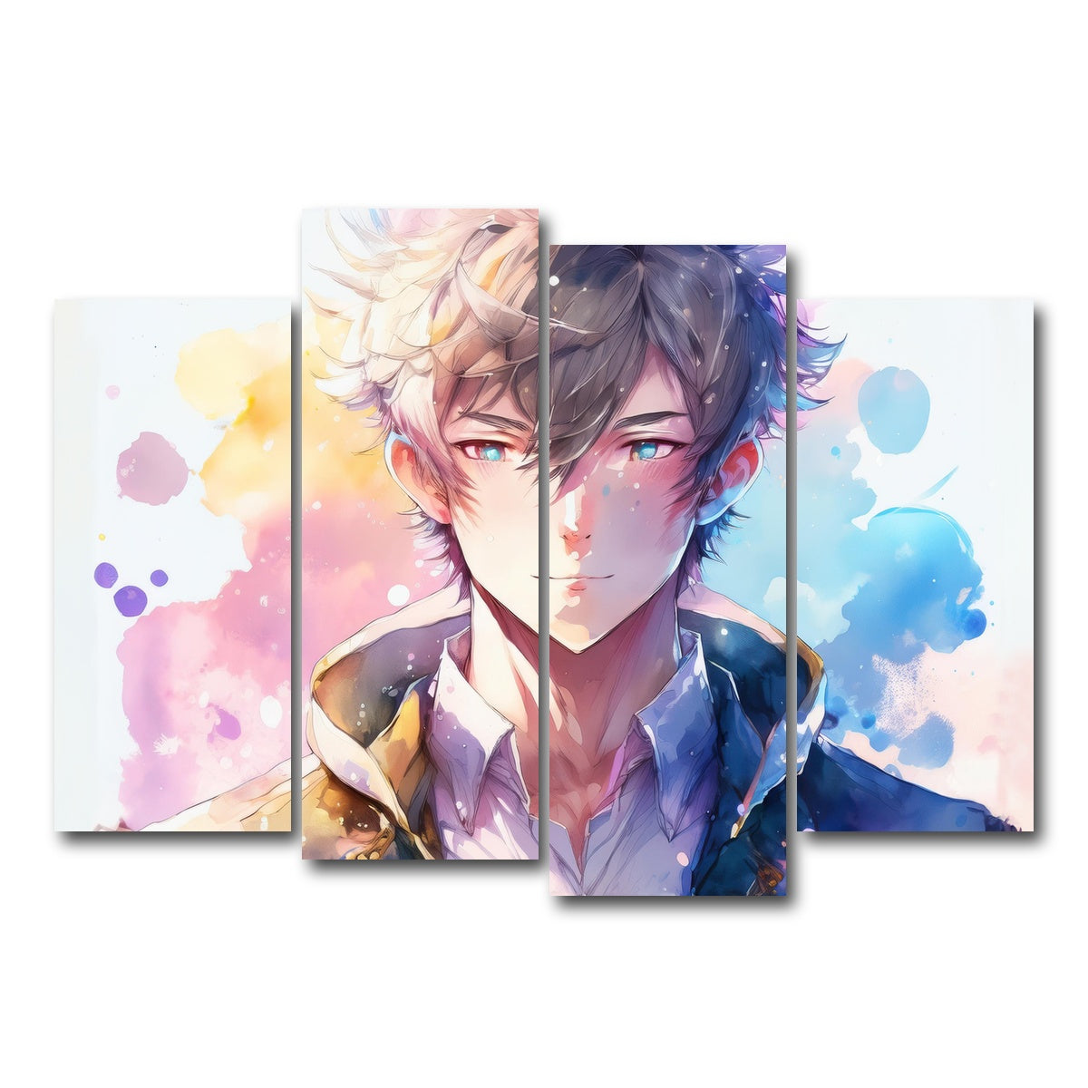 AUTO-MOCKUP WHITE | Anime Man | 4 Piece | Gallery Wrap Canvas | group=4_normal