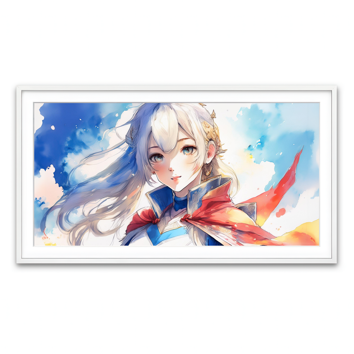 Framed Print 2x1 White