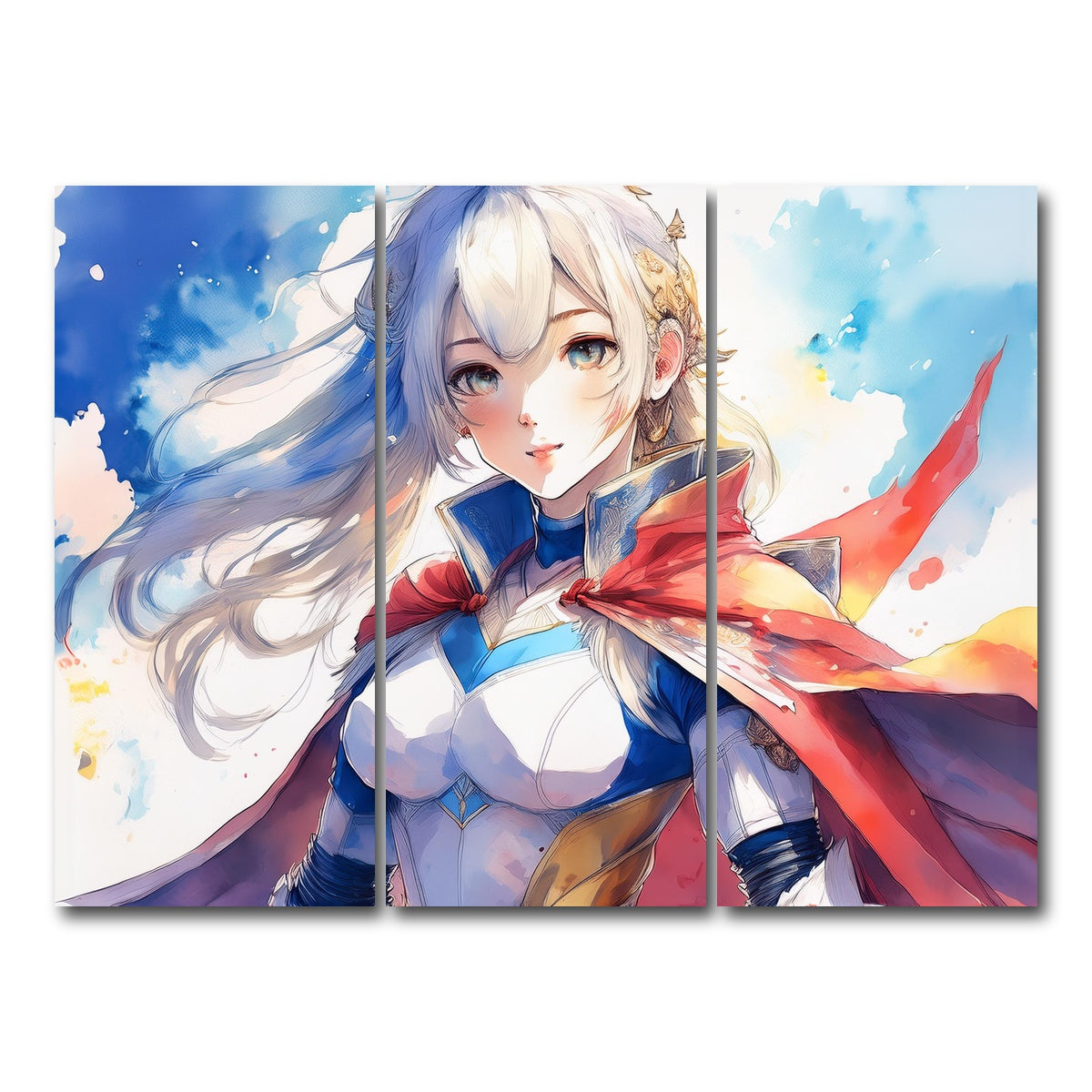 AUTO-MOCKUP WHITE | Anime Super Girl | 3 Piece | Gallery Wrap Canvas | group=8x18