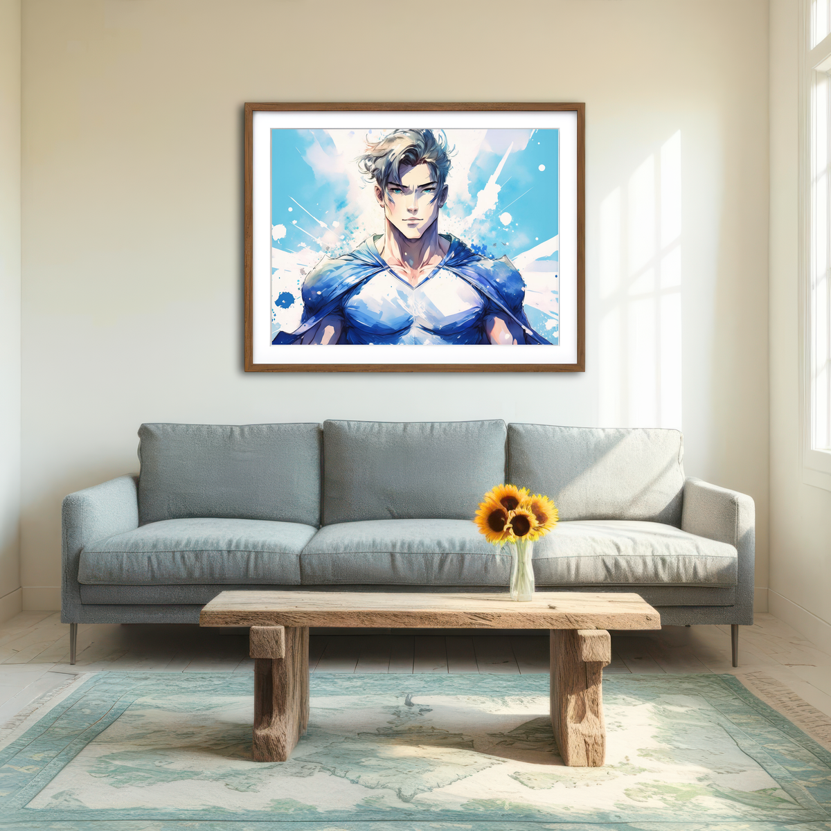 AUTO-MOCKUP ROOM | Anime Super Hero Wall Art