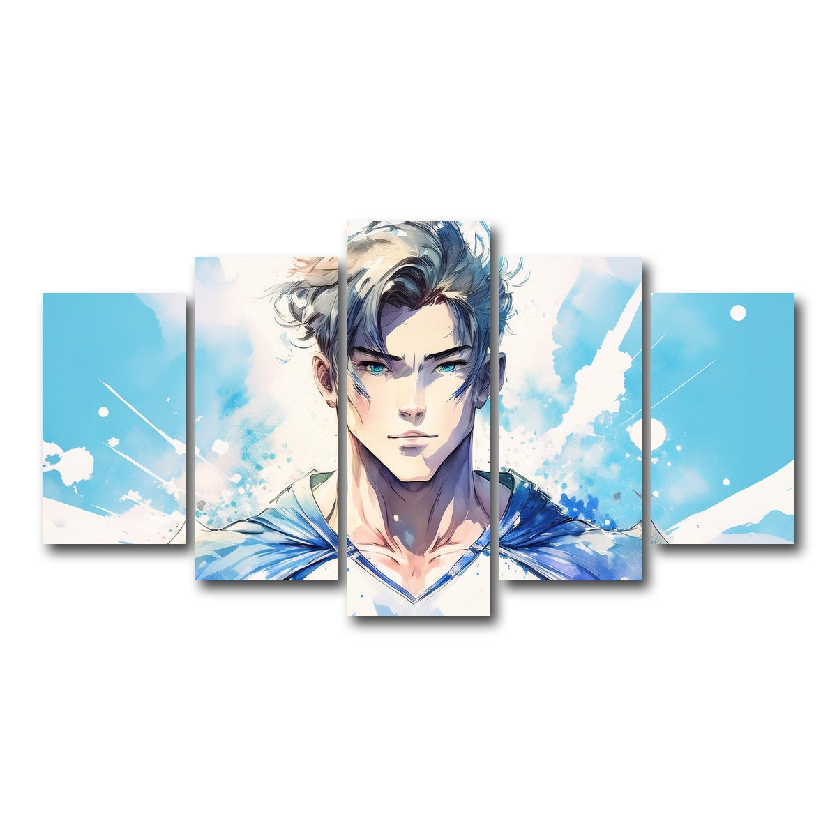AUTO-MOCKUP WHITE | Anime Super Hero | 5 Piece | Gallery Wrap Canvas | group=5_normal