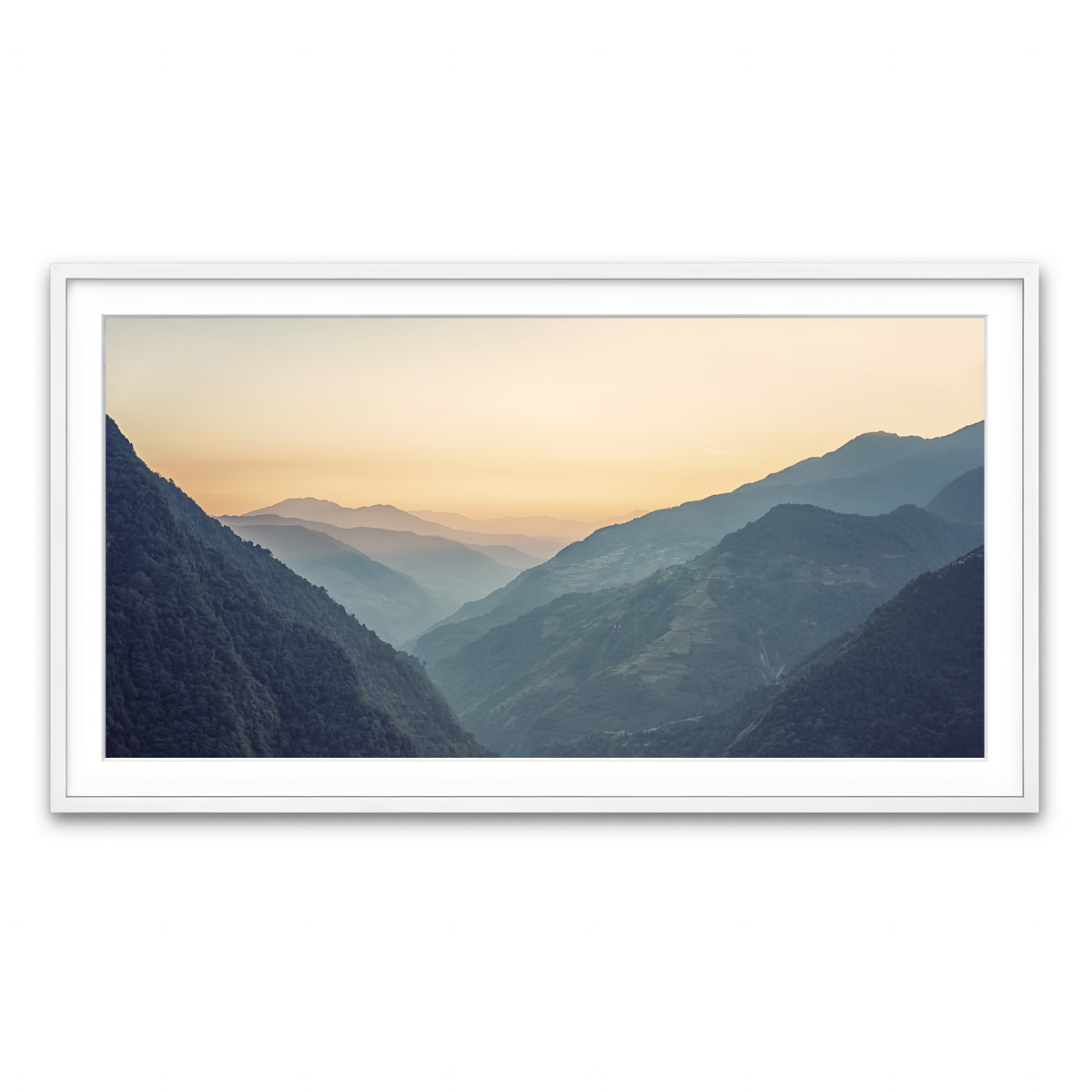 Framed Print 2x1 White