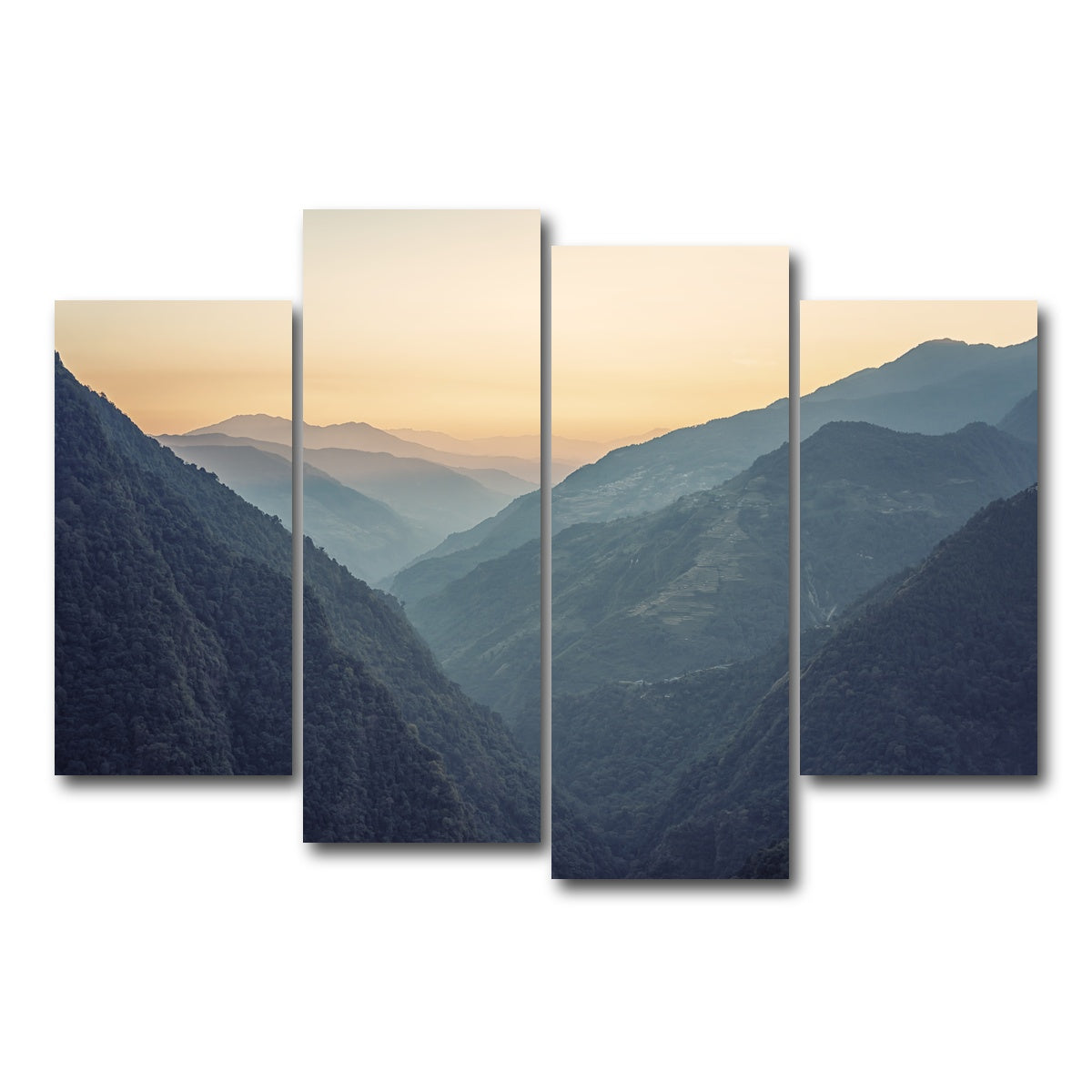 AUTO-MOCKUP WHITE | Annapurna Conservation Area | 4 Piece | Gallery Wrap Canvas | group=4_short
