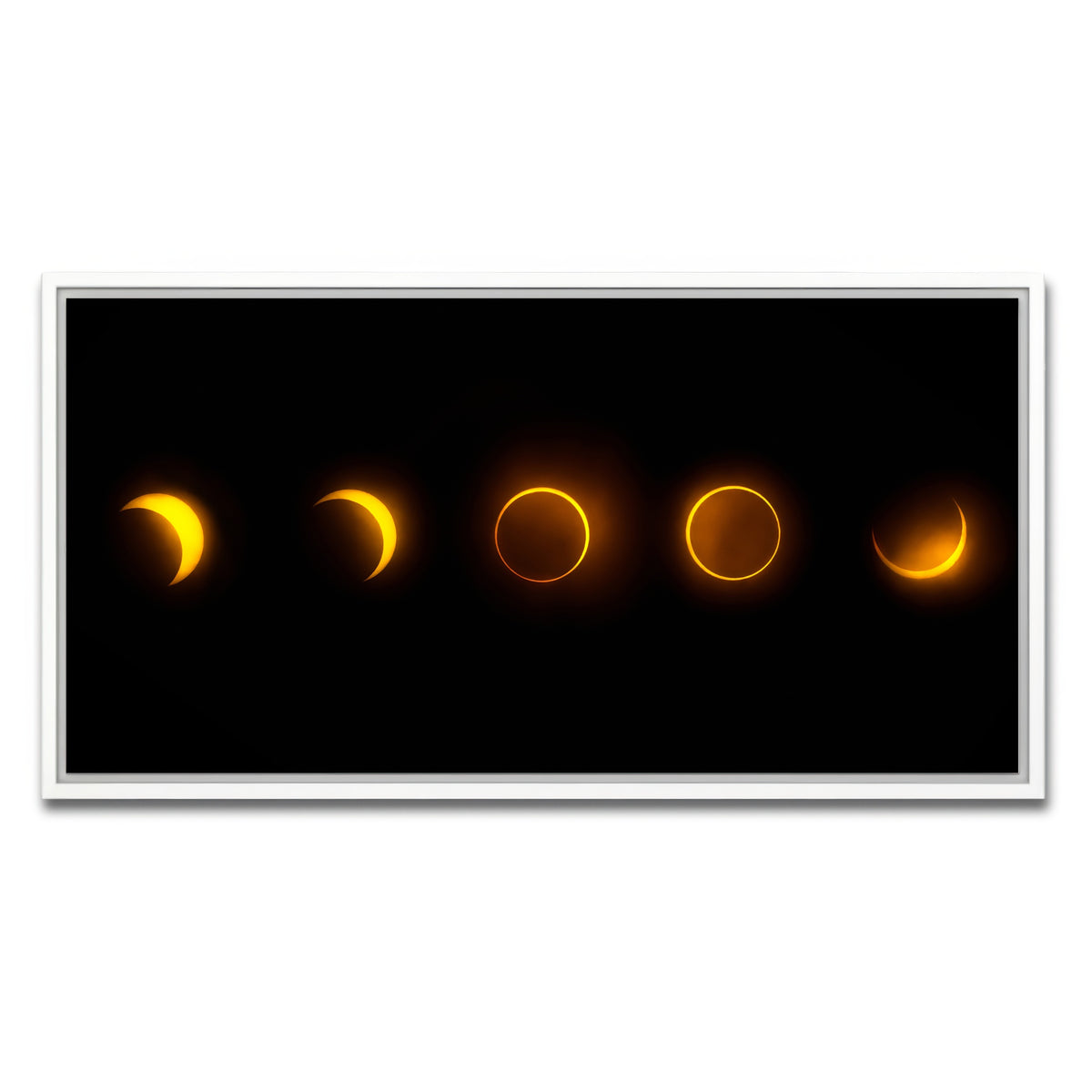 AUTO-MOCKUP WHITE | Annular Solar Eclipse - Brazil 2023 | 1 Piece | White Framed Canvas | group=2x1