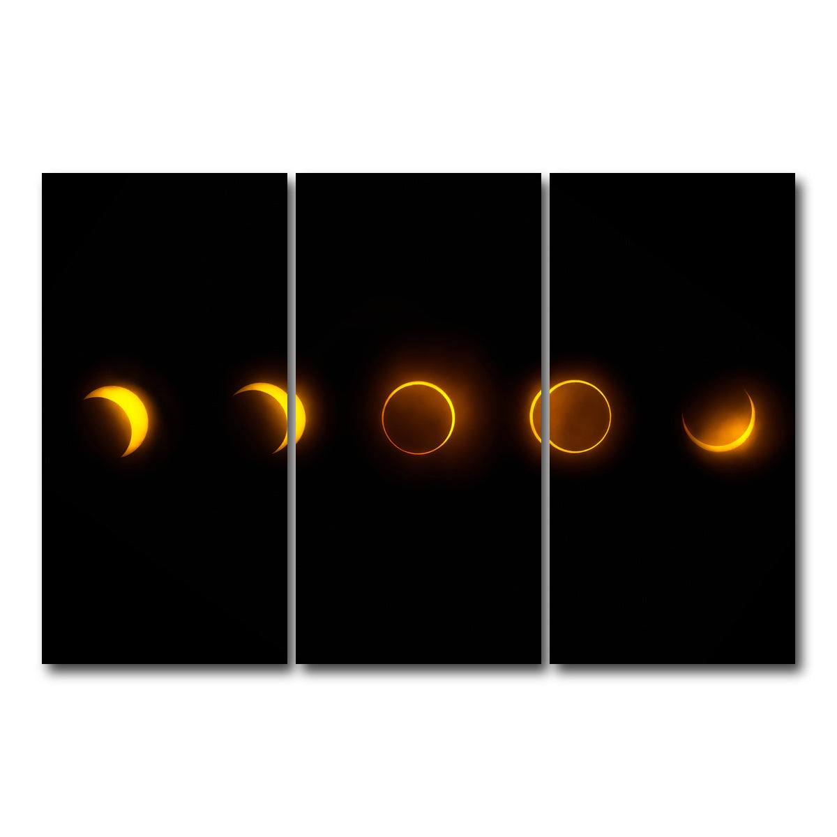 AUTO-MOCKUP WHITE | Annular Solar Eclipse - Brazil 2023 | 3 Piece | Gallery Wrap Canvas | group=12x24
