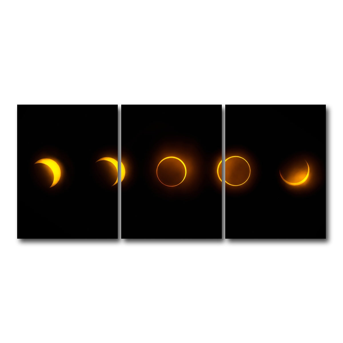 AUTO-MOCKUP WHITE | Annular Solar Eclipse - Brazil 2023 | 3 Piece | Gallery Wrap Canvas | group=18x24