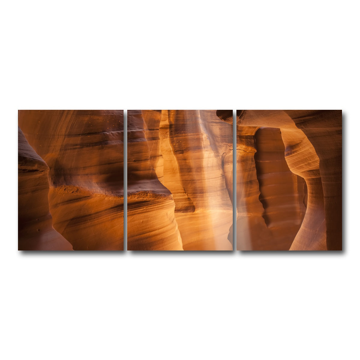 AUTO-MOCKUP WHITE | Antelope Canyon Gorgeous Lightbeam | 3 Piece | Gallery Wrap Canvas | group=18x24