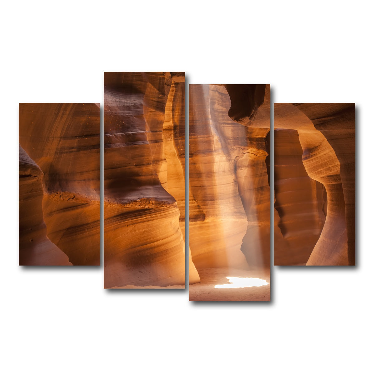 AUTO-MOCKUP WHITE | Antelope Canyon Gorgeous Lightbeam | 4 Piece | Gallery Wrap Canvas | group=4_short