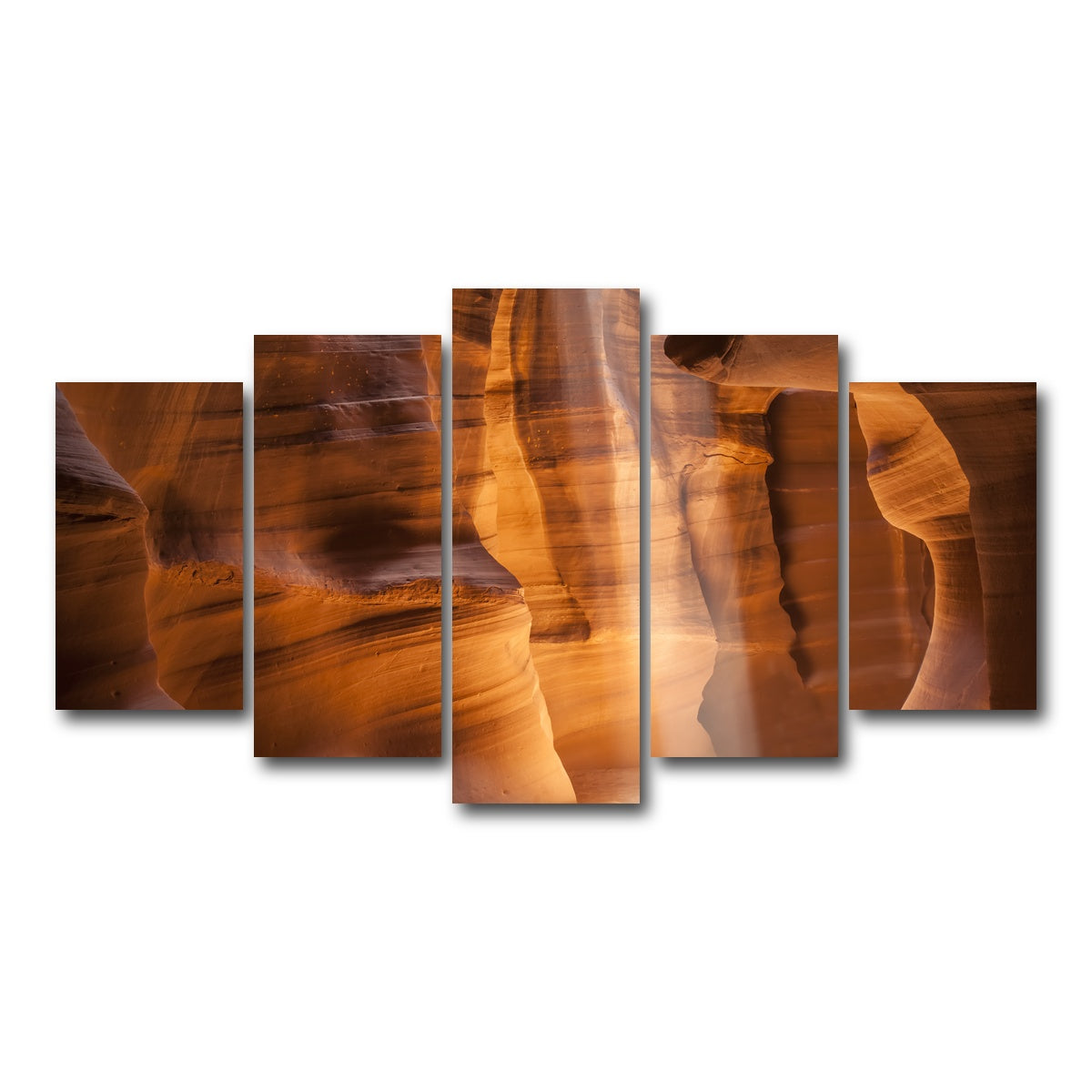 AUTO-MOCKUP WHITE | Antelope Canyon Gorgeous Lightbeam | 5 Piece | Gallery Wrap Canvas | group=5_normal