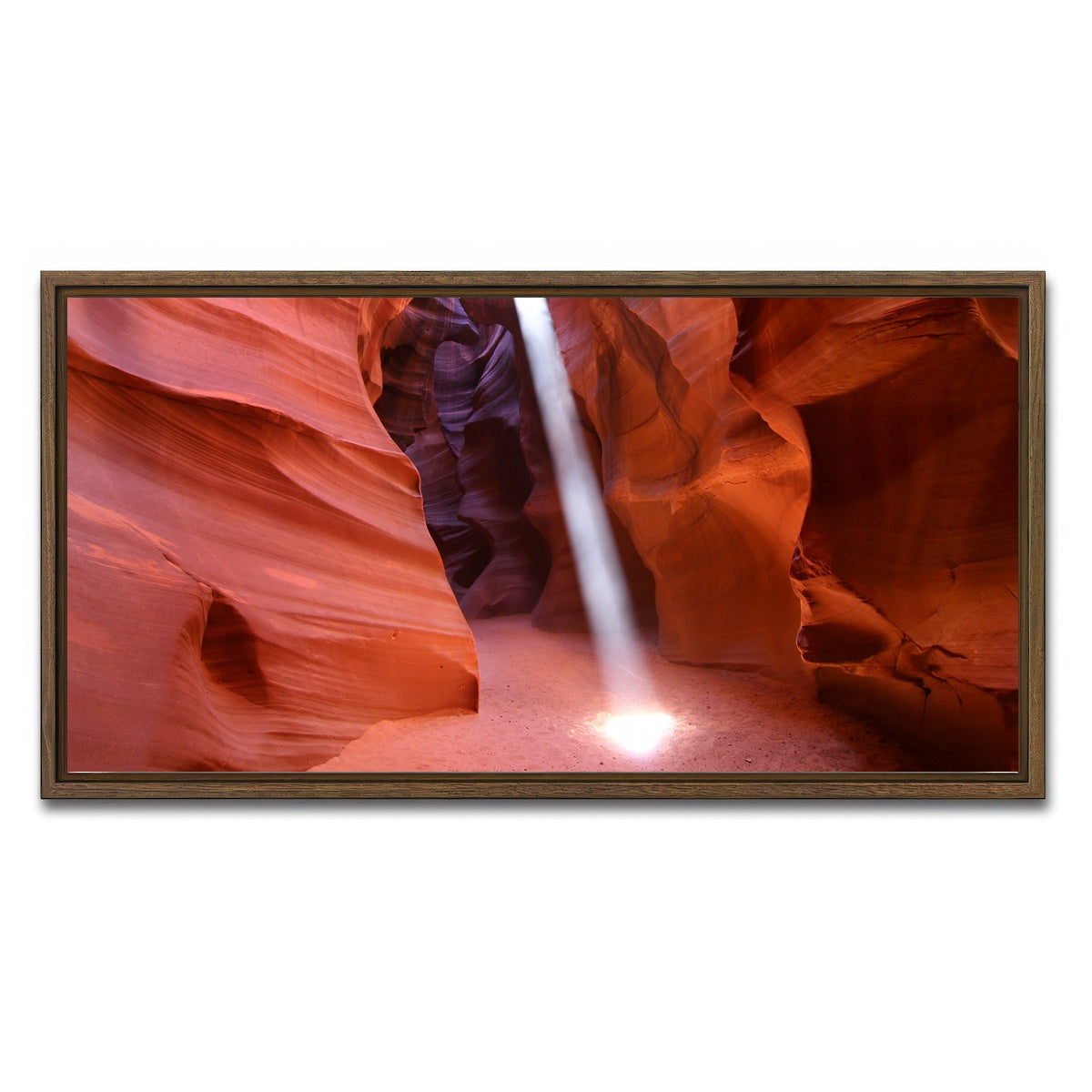 AUTO-MOCKUP WHITE | Antelope Canyon Light Beam | 1 Piece | Walnut Framed Canvas | group=2x1