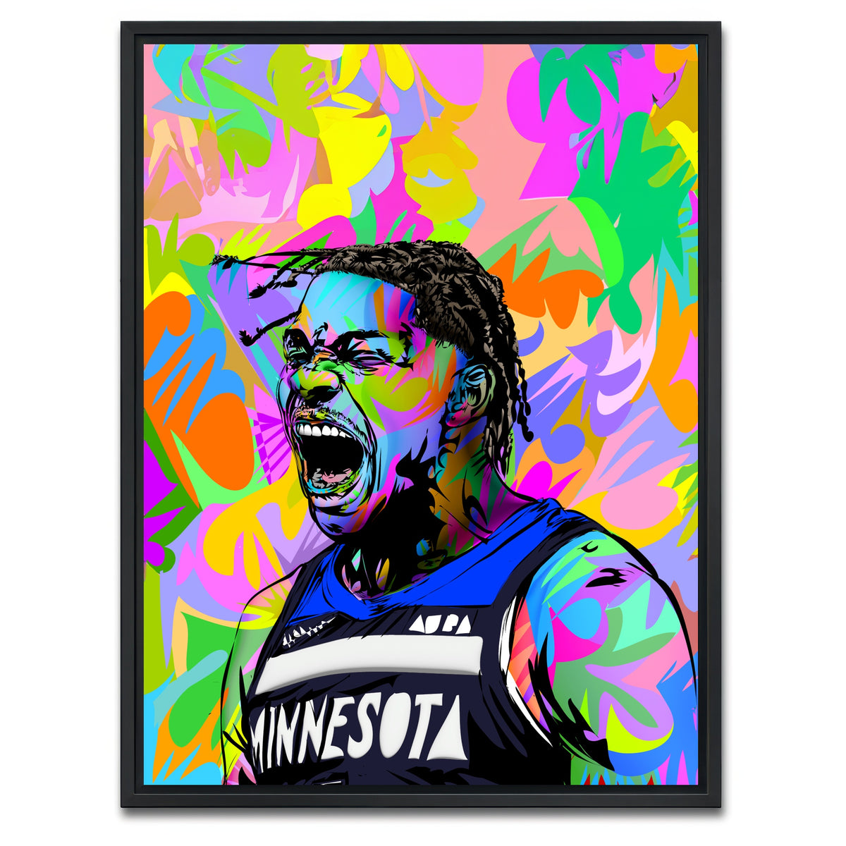 AUTO-MOCKUP WHITE | Anthony Edwards | 1 Piece | Black Framed Canvas | group=3x4