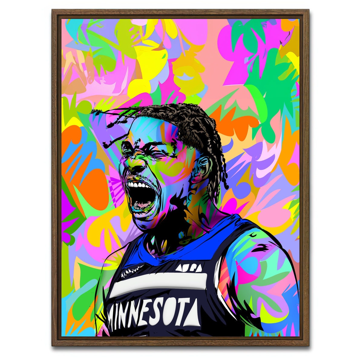 AUTO-MOCKUP WHITE | Anthony Edwards | 1 Piece | Walnut Framed Canvas | group=3x4