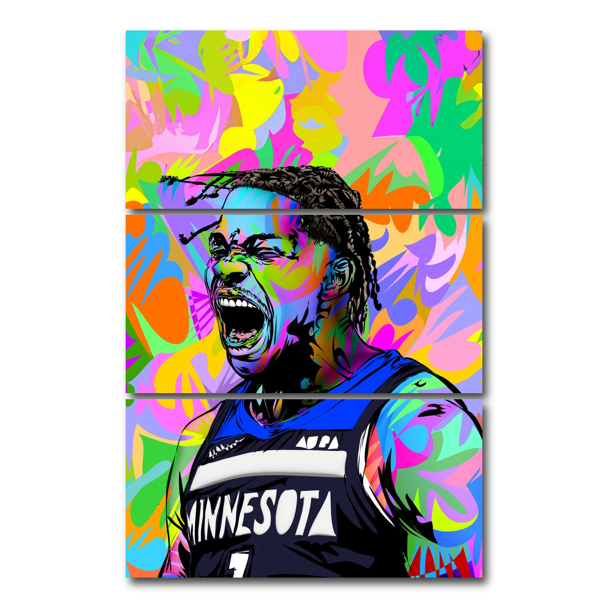 AUTO-MOCKUP WHITE | Anthony Edwards | 3 Piece | Gallery Wrap Canvas | group=12x24_stacked