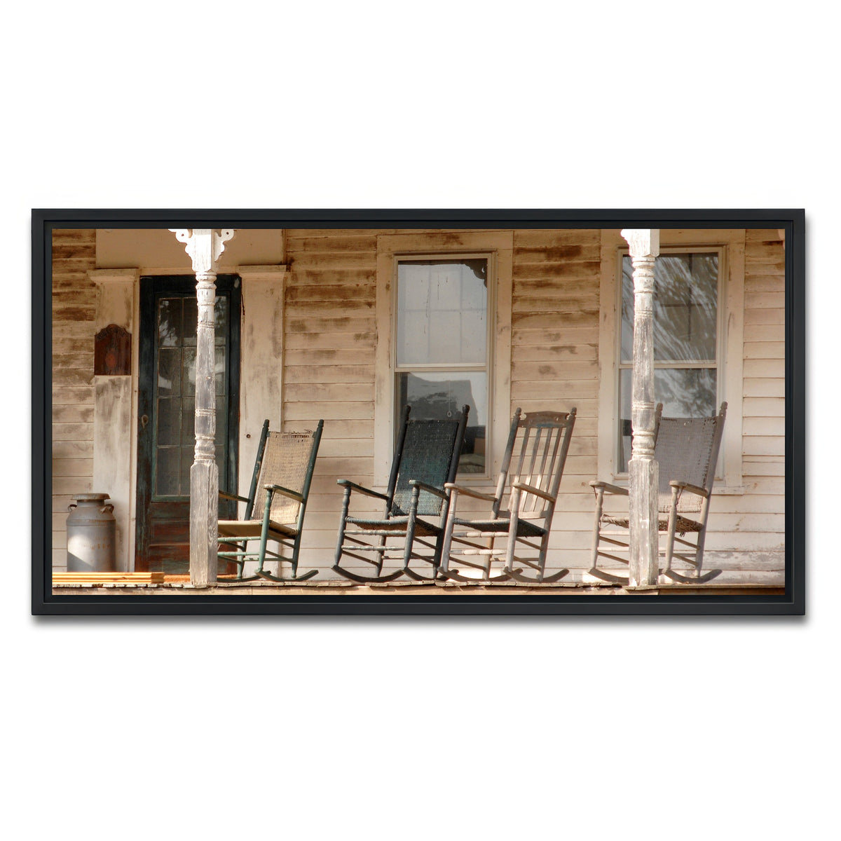 AUTO-MOCKUP WHITE | Antique Rocking Chairs in Rural Connecticut | 1 Piece | Black Framed Canvas | group=2x1