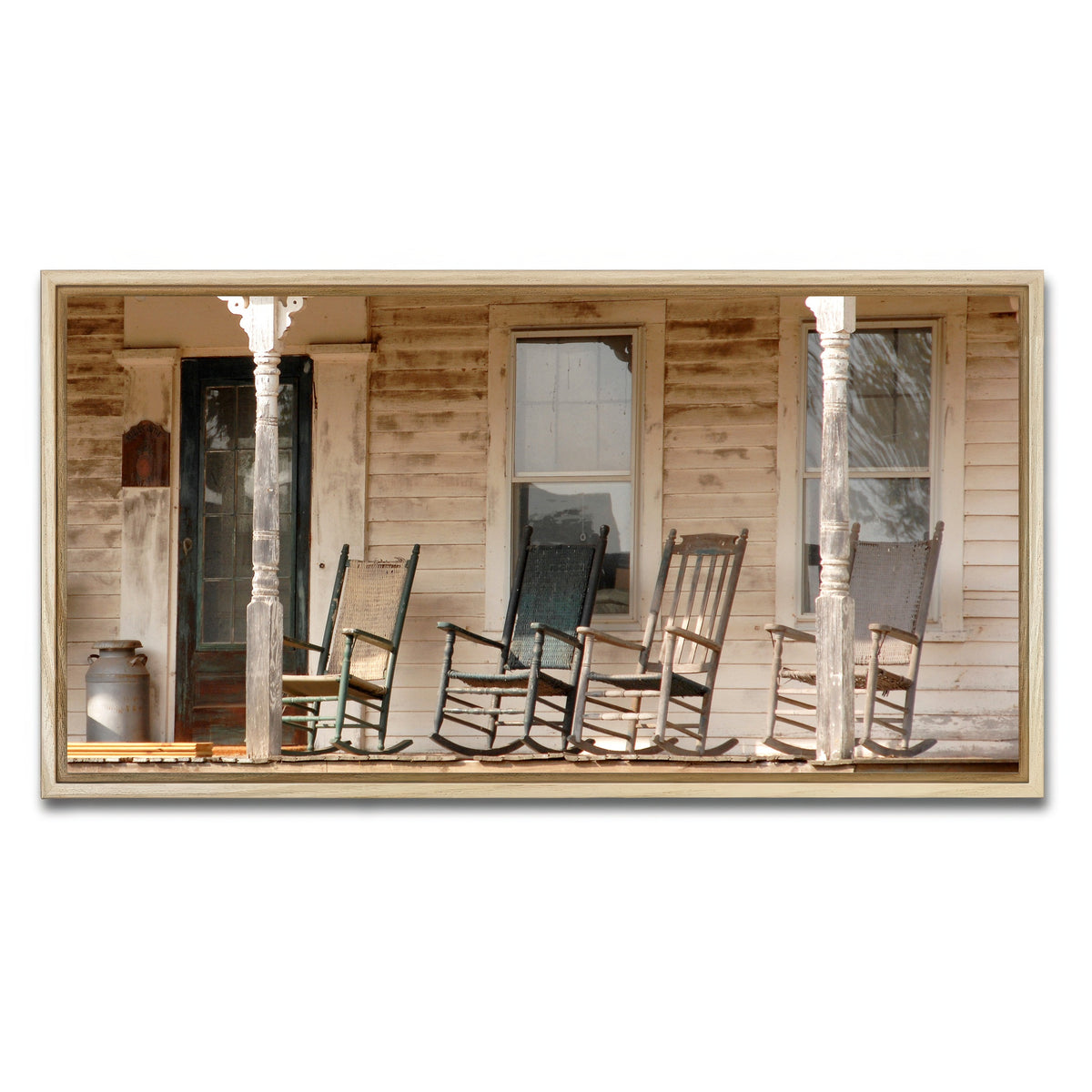 AUTO-MOCKUP WHITE | Antique Rocking Chairs in Rural Connecticut | 1 Piece | Natural Framed Canvas | group=2x1