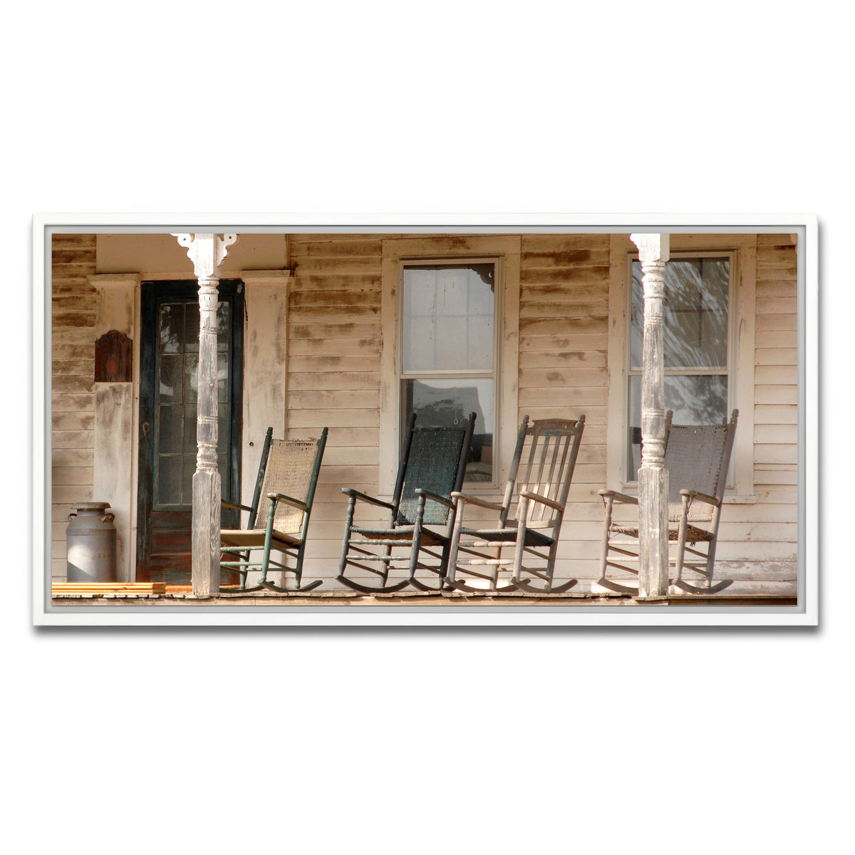 AUTO-MOCKUP WHITE | Antique Rocking Chairs in Rural Connecticut | 1 Piece | White Framed Canvas | group=2x1