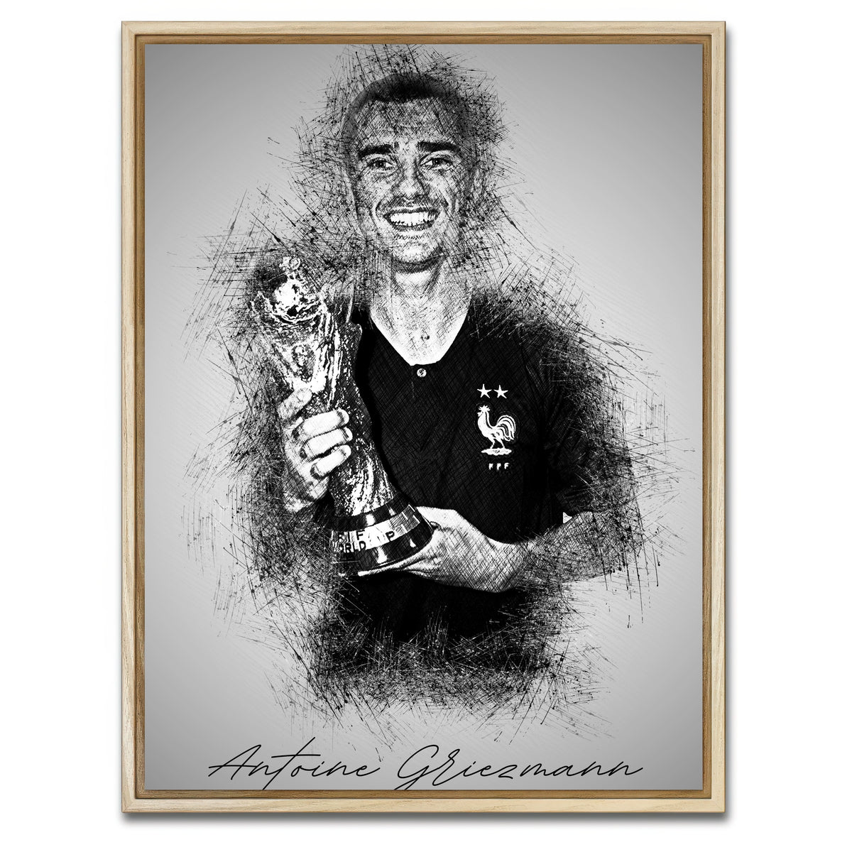 AUTO-MOCKUP WHITE | Antoine Griezmann | 1 Piece | Natural Framed Canvas | group=3x4