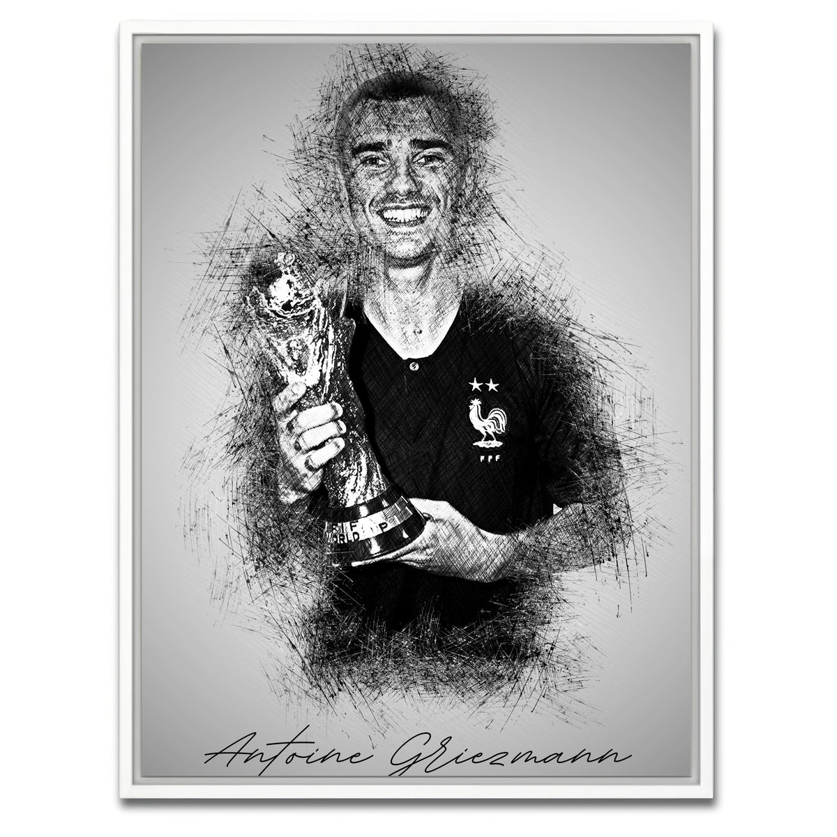 AUTO-MOCKUP WHITE | Antoine Griezmann | 1 Piece | White Framed Canvas | group=3x4