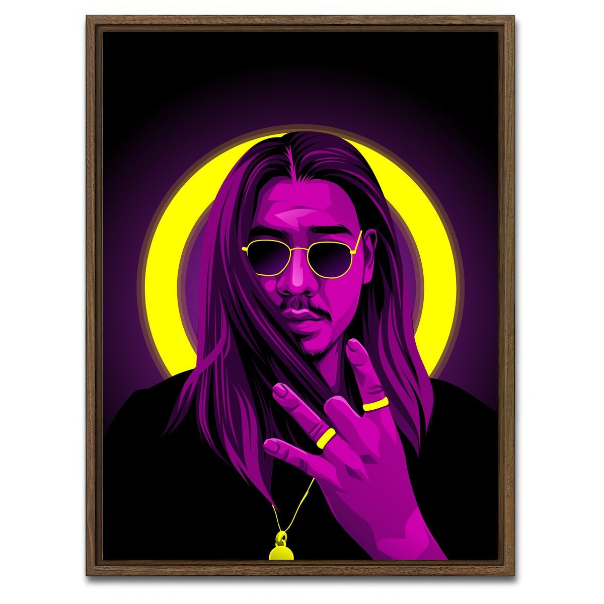 AUTO-MOCKUP WHITE | Apache 207 Halo | 1 Piece | Walnut Framed Canvas | group=3x4