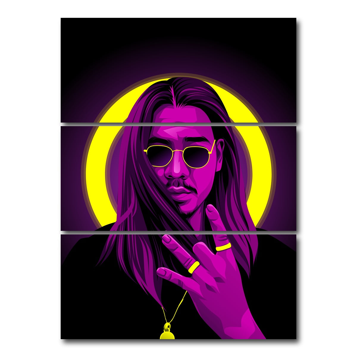 AUTO-MOCKUP WHITE | Apache 207 Halo | 3 Piece | Gallery Wrap Canvas | group=8x18_stacked